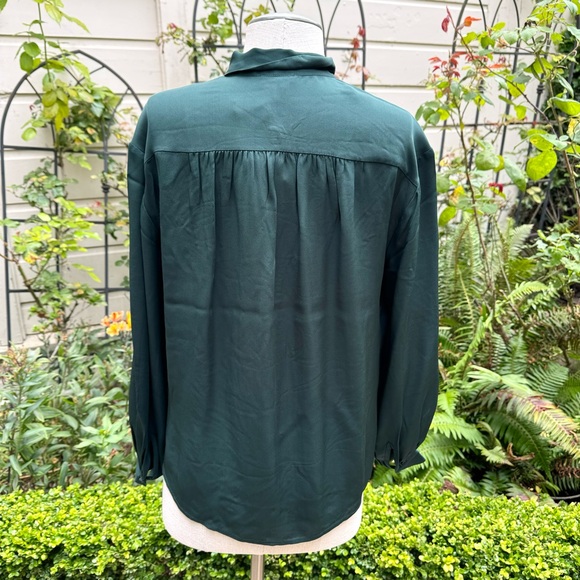 Joie Esti Tie-Neck Silk Blouse Autumn Green Sz XS - Picture 3 of 11